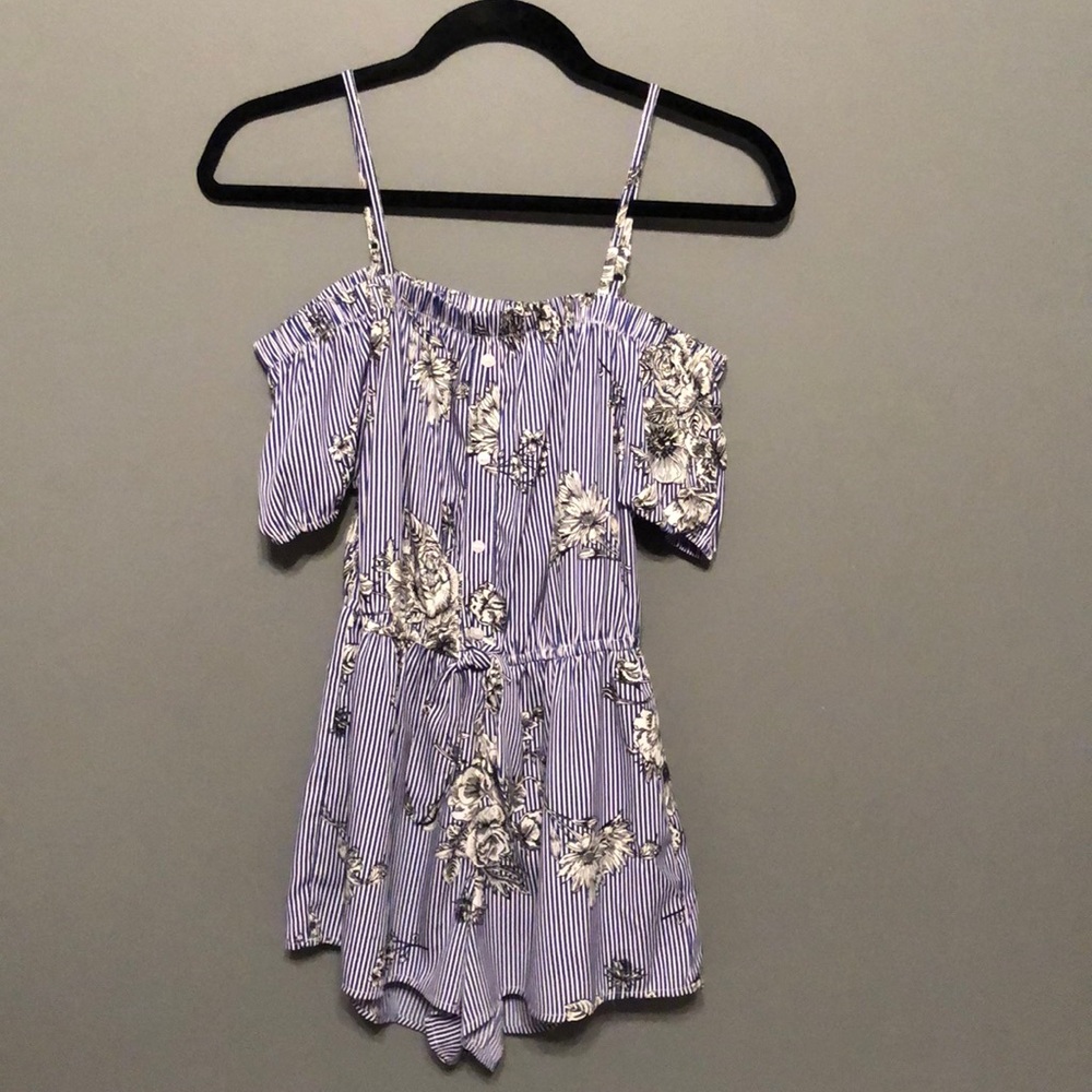 Floral Striped Romper